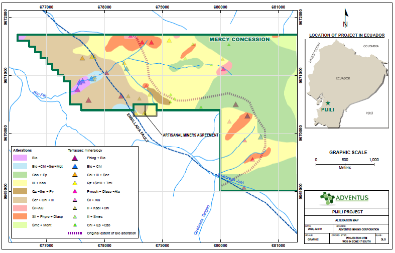 Fig. B Alteration Map, Mercy concession, Pijili