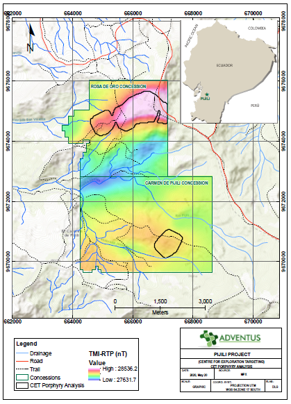Fig J. CET porphyry analysis, Rosa de Oro and Carmen de Pijili concessions, Pijili